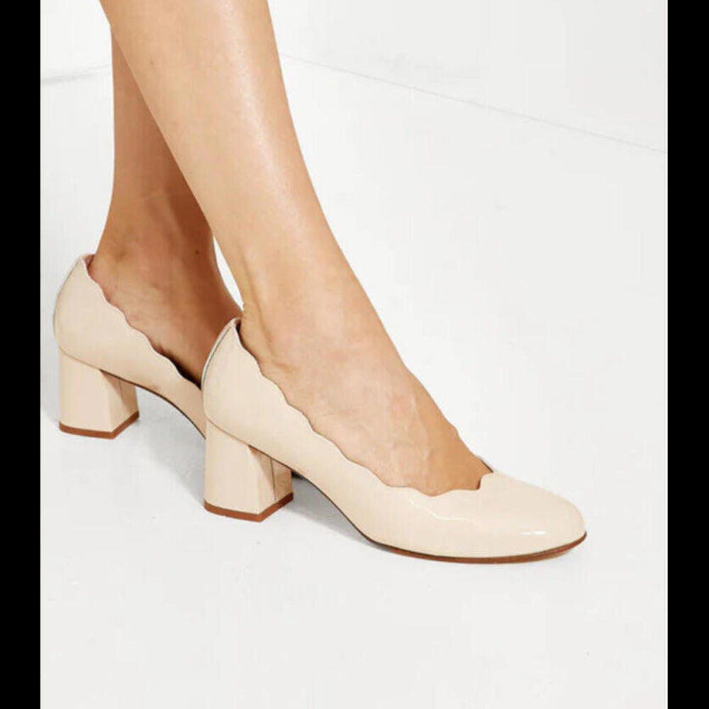 Tuckernuck French Sole fs ny Wave Beige Patent Heels Shoes $215 - Picture 2 of 7